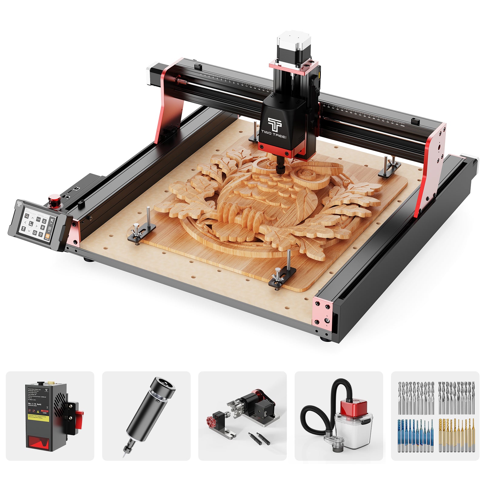 Twotrees TTC450 PRO CNC Router Machine + TC20 Laser Module + 500W Moto