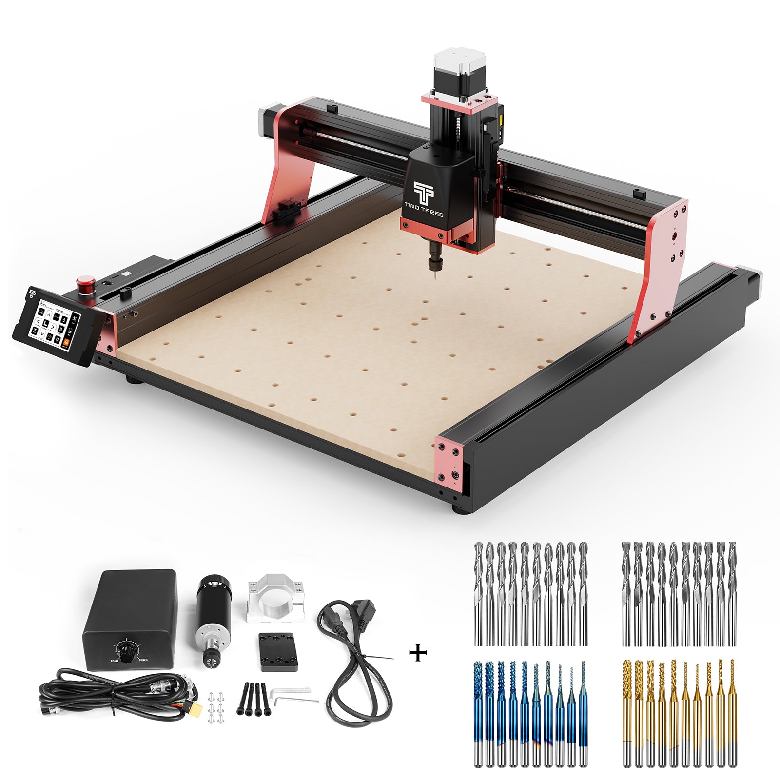 Twotrees TTC450 Pro CNC Router + 500W Spindle + End Mills