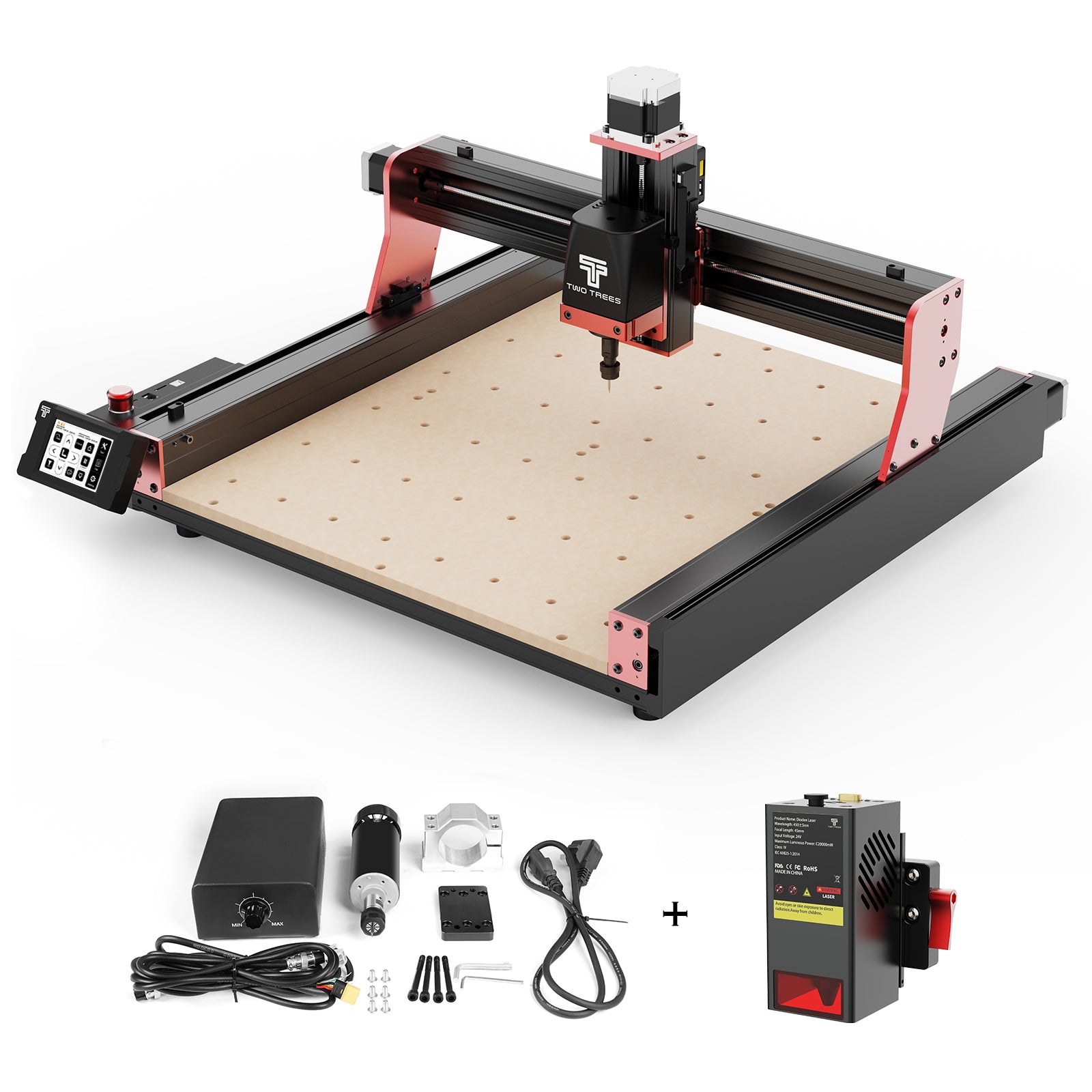 Twotrees TTC450 PRO CNC Router Machine + 500W Spindle + TC20 laser mod