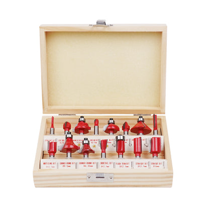 Twotrees 15 pcs Milling Cutter Set for Wood Router