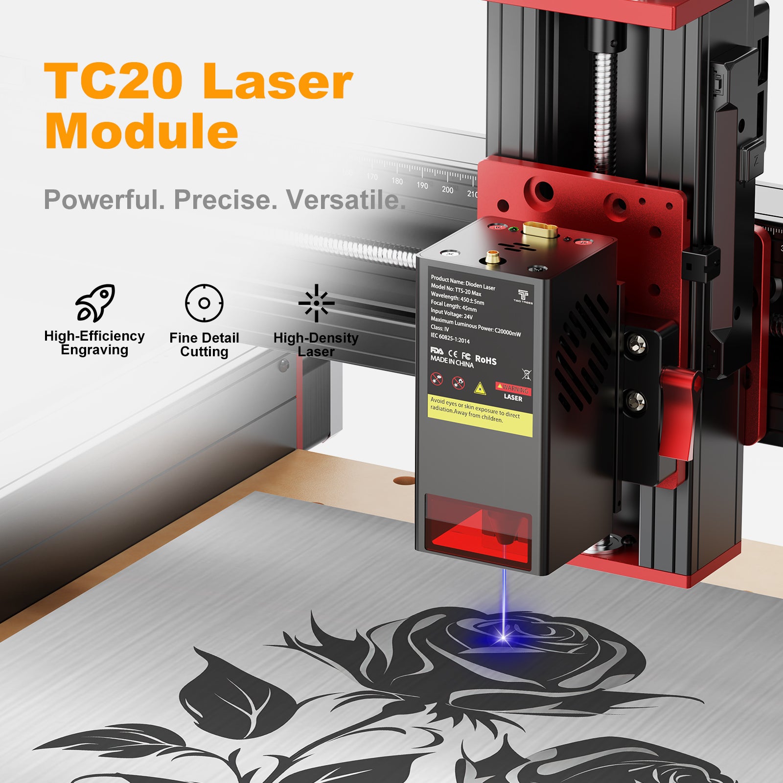 Twotrees TTC450 PRO CNC Router Machine + TC20 Laser Module + 500W Moto