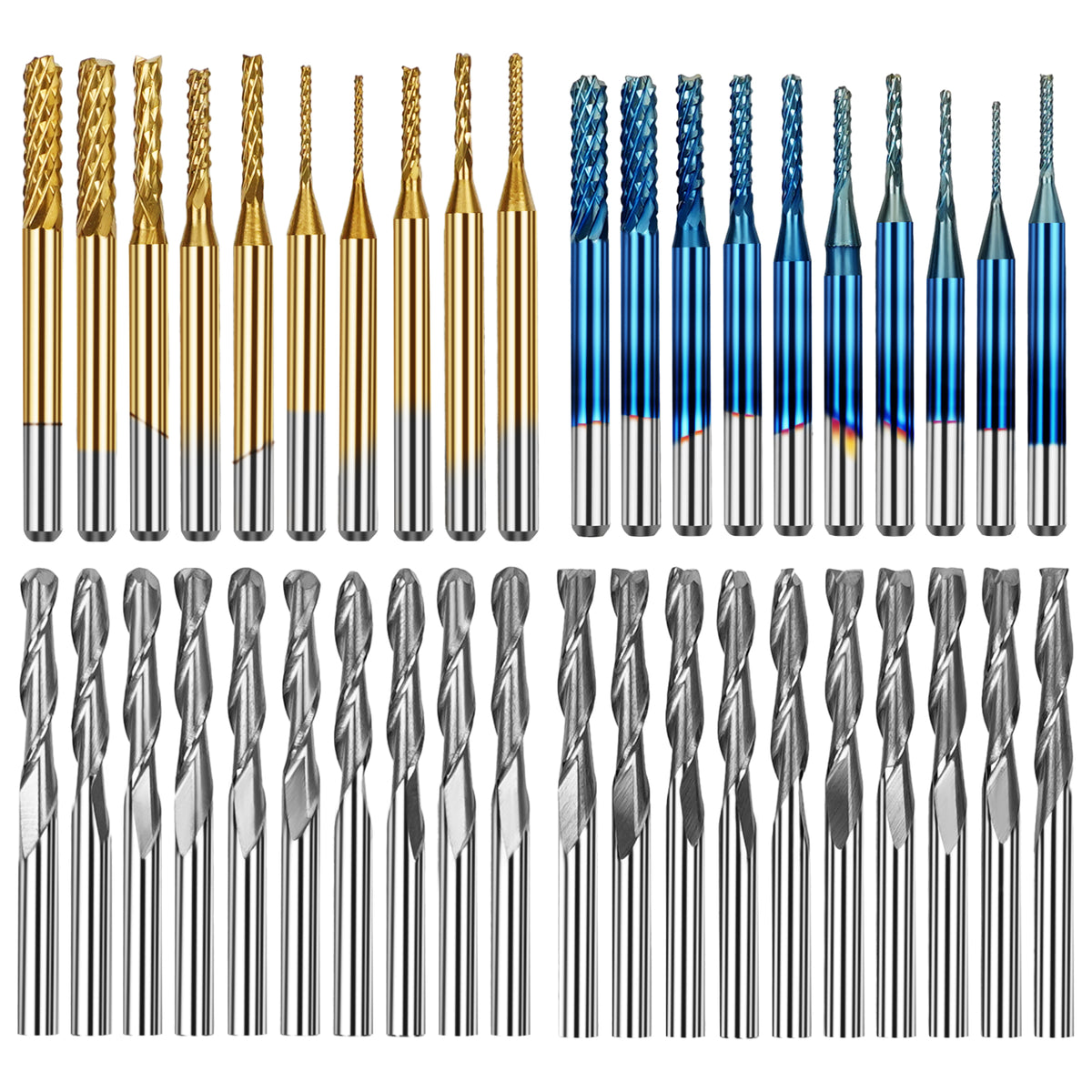 Twotrees 40 PCS End Mills CNC Router Bits
