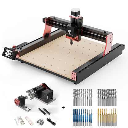 Twotrees TTC450 PRO CNC Router Machine + 4th Axis + End Mills