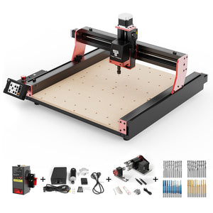 Twotrees TTC450 PRO CNC Router Machine + TC20 Laser Module + 500w Motor + 4th Axis CNC Rotary + End Mills