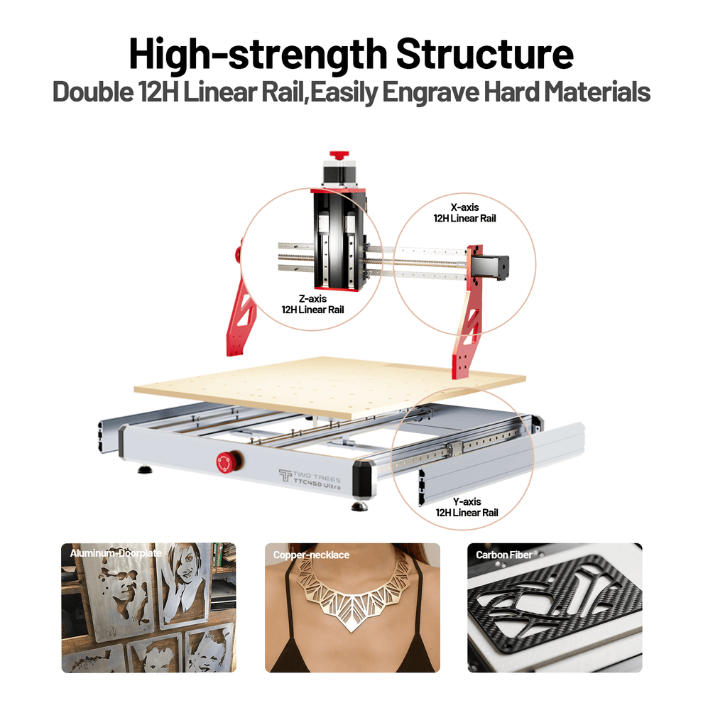 Two Trees Router Sled Twotrees TTC450 Ultra CNC Router Machine