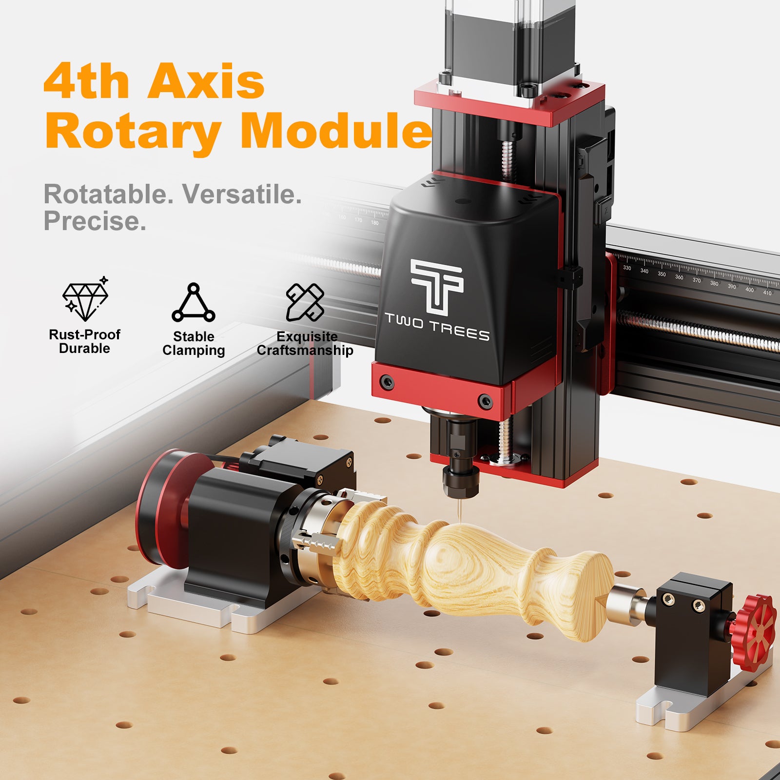 Twotrees TTC450 PRO CNC Router + TC20 Laser + 500W Motor + 4th Axis ...