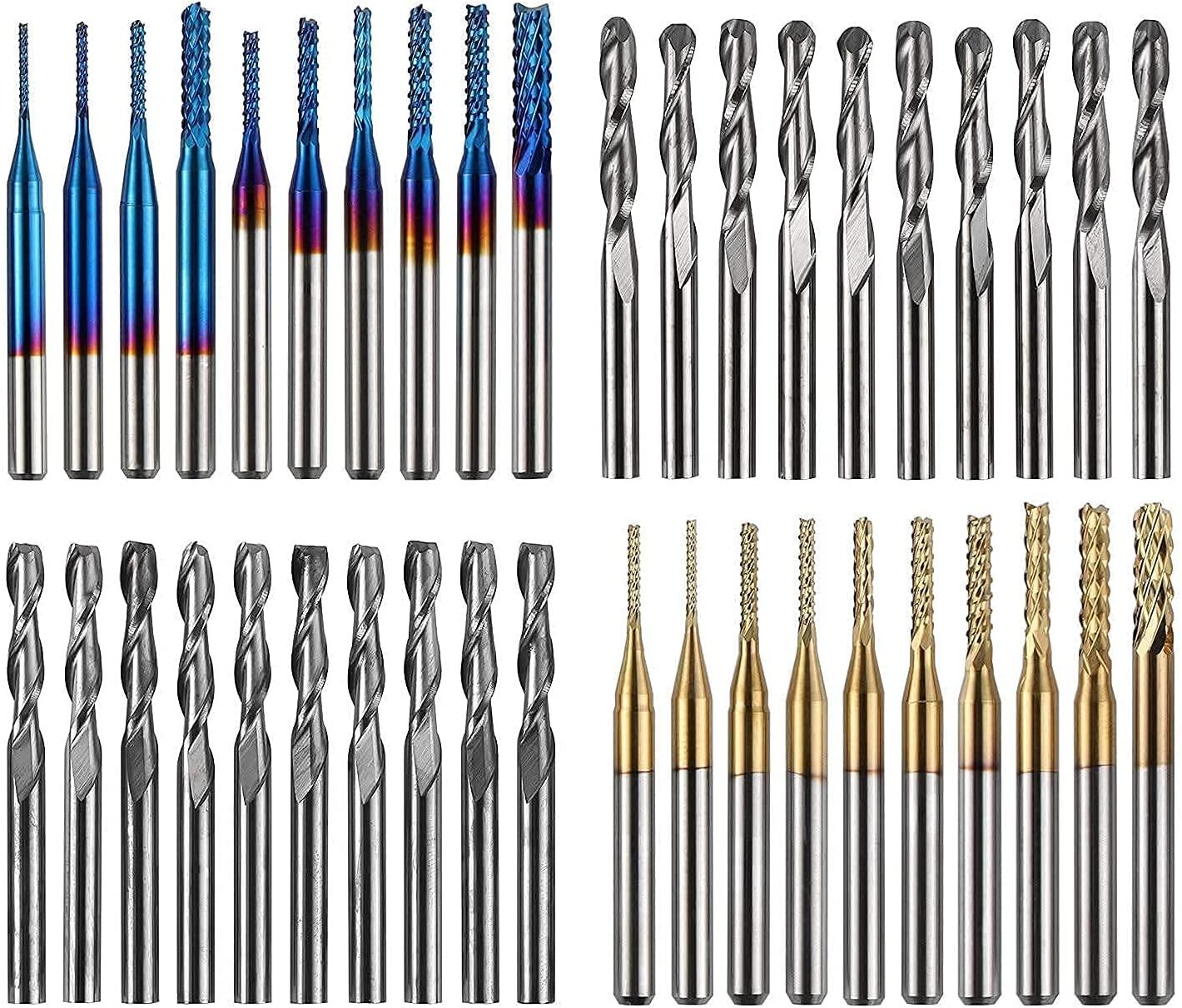 Twotrees 40 PCS End Mills CNC Router Bits