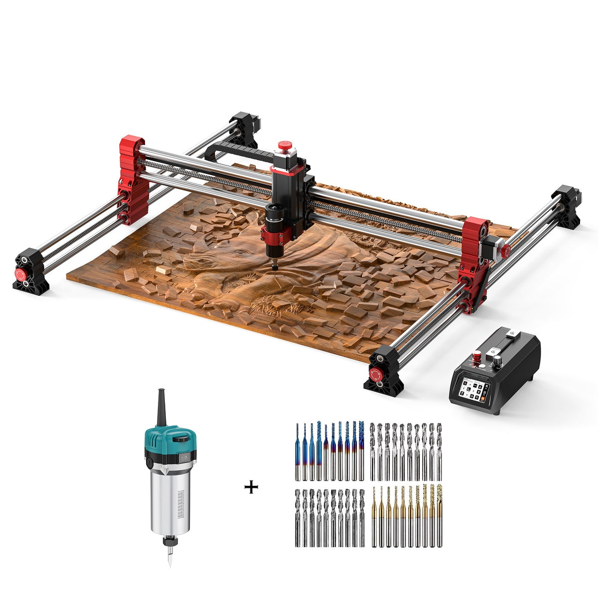Cnc Router Running Twotrees TTC-H40 CNC Router + End Mills Bundle | Ready-to-Run CNC Kit