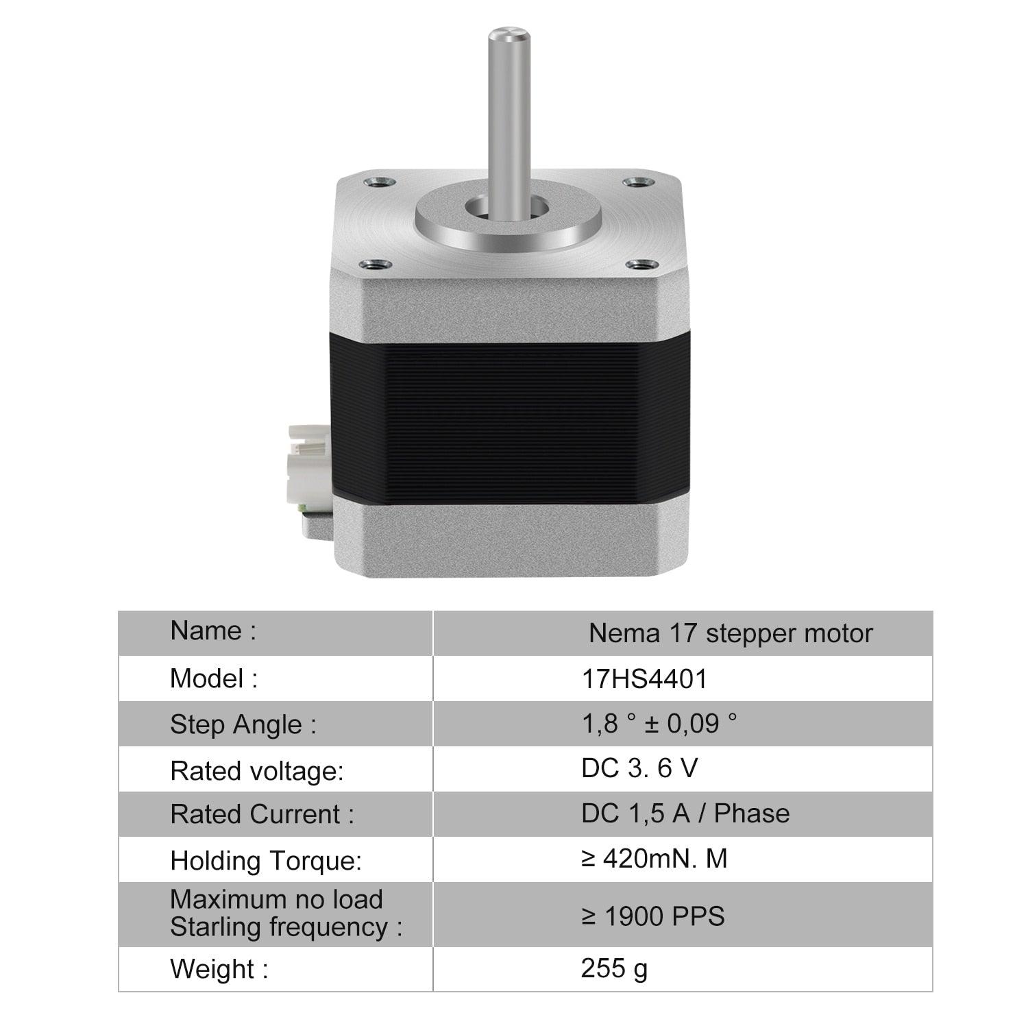 Twotrees Nema 17 Stepper Motor 5PCS 17HS4401 NEMA17 42 Motor 4-Lead 42BYGH 1.5A with DuPont Line for 3D Printer and CNC - TwoTrees Official Shop