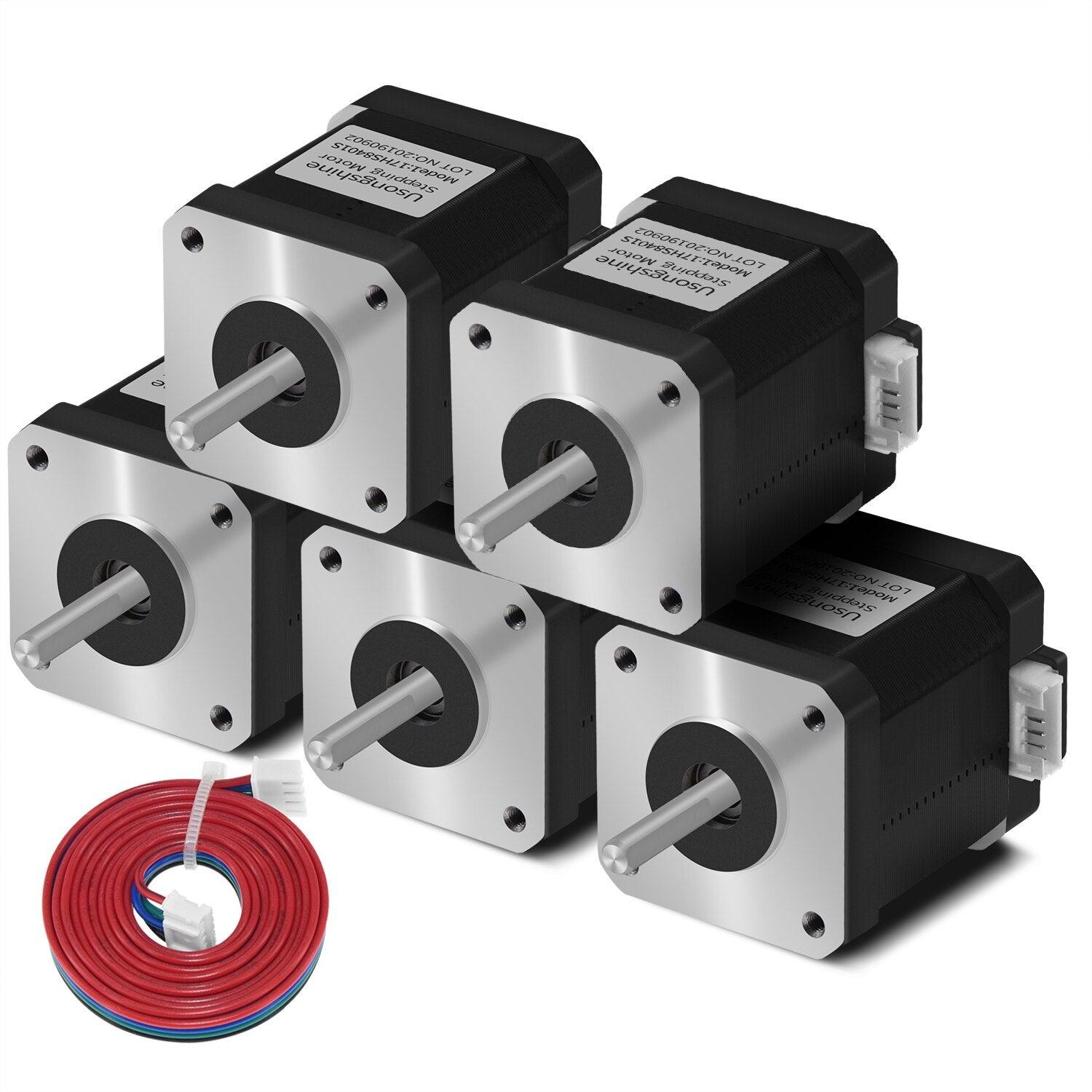 Twotrees 5pcs Nema 17 4-lead Stepper Motor 42 Motor 17HS8401S 1.5A CE ROSH ISO CNC Laser and 3D printer motor - TwoTrees Official Shop