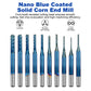 Twotrees Nano Blue Coated Solid Carbide Corn  End Mill Set 10PCS