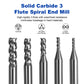 Twotrees Solid Carbide 3 Flute Spiral End Mill Set 5PCS