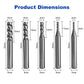 Twotrees Solid Carbide 3 Flute Spiral End Mill Set 5PCS