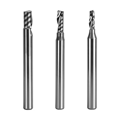 Twotrees Solid Carbide Single Flute Spiral End Mill Set 3PCS
