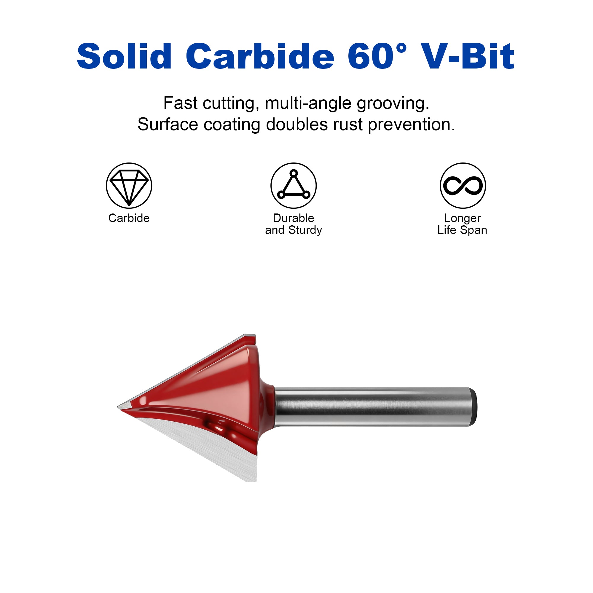Twotrees 6mm 60° V-Bit | CNC V-Groove Milling Cutting Tool