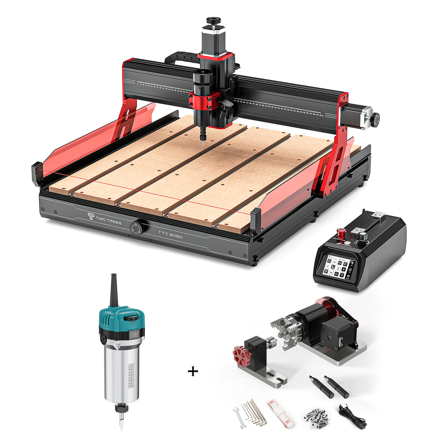 Twotrees TTC6050 CNC Router Machine + 800W Spindle + 4th Axis