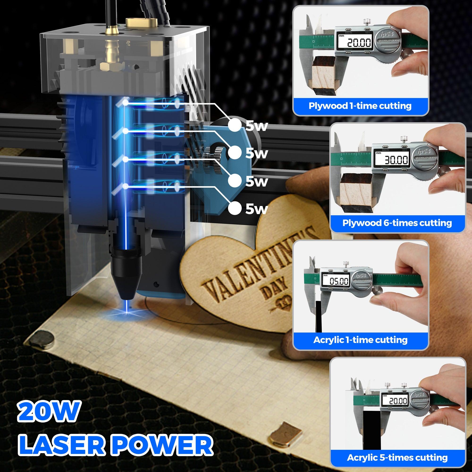 Twotrees TTS-20 Pro 20W Laser Engraver + Honeycomb + Air Assist