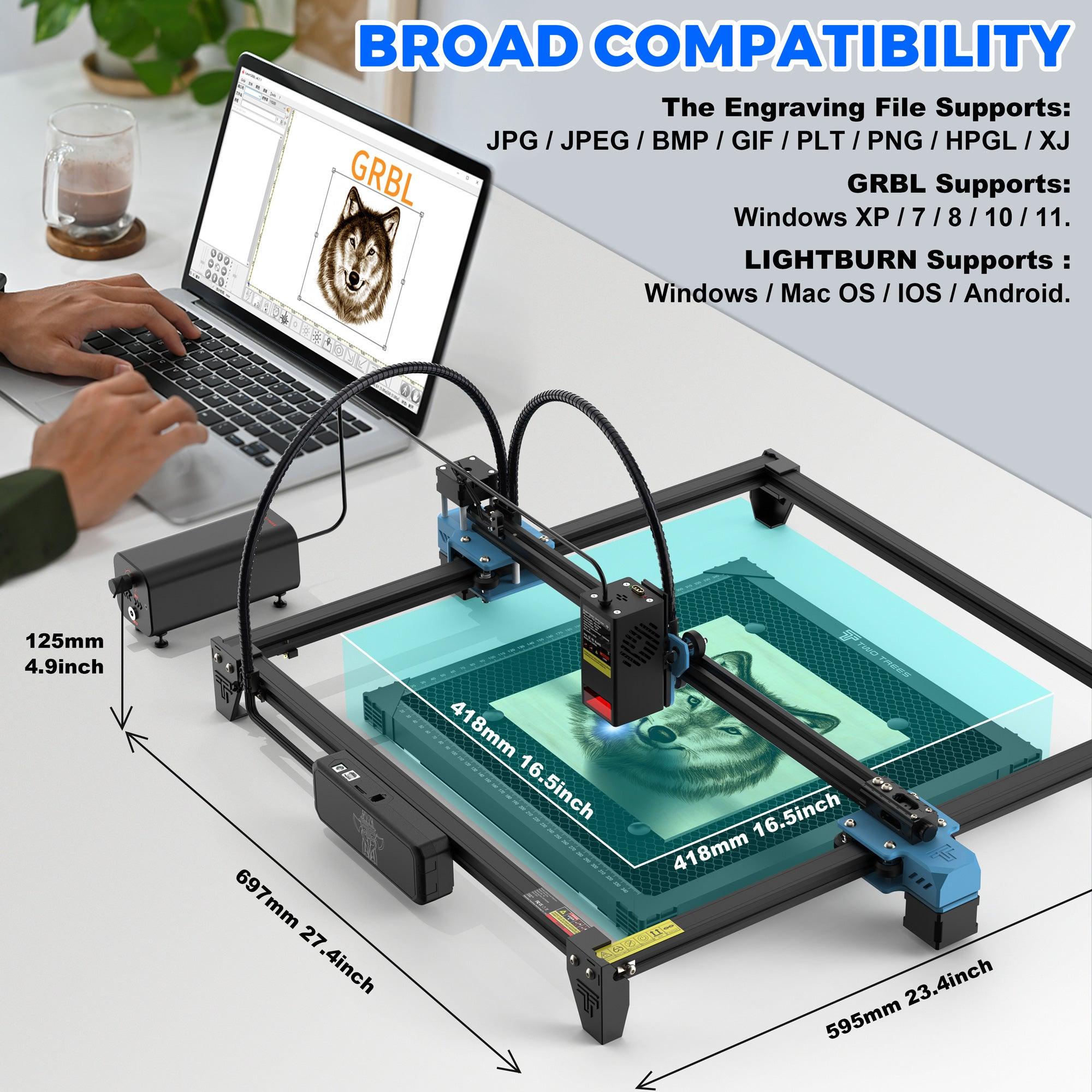 Twotrees TTS-20 Pro 20W Laser Engraver + Honeycomb + Air Assist