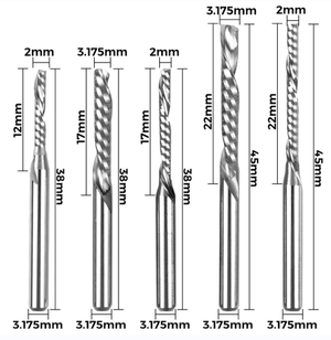 Twotrees 3.175 shank left-handed single-edge spiral milling cutter - TwoTrees Official Shop