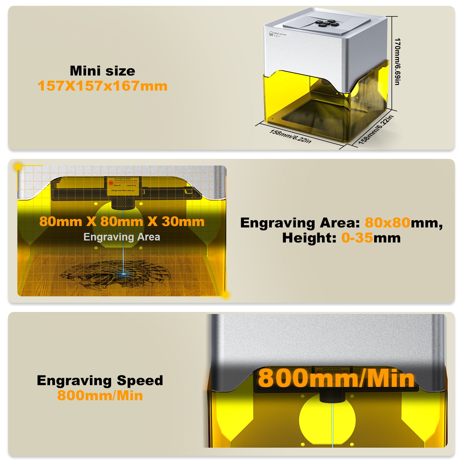 Compact 7W Laser Engraver TS1 Mini for Beginners | TwoTrees