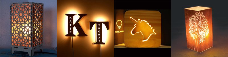 Wooden Engraved Lampshade