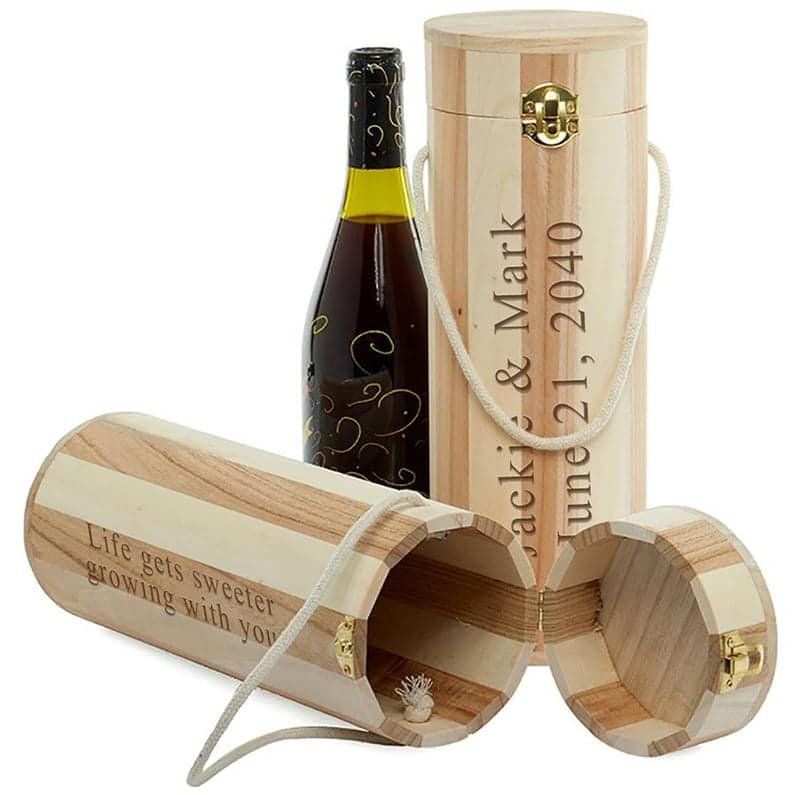Laser Engraved Wooden Wine Box